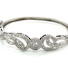 Vintage Retro Old European Cut Diamond Bangle with Filigree and Milgrain Finish in 14K White Gold