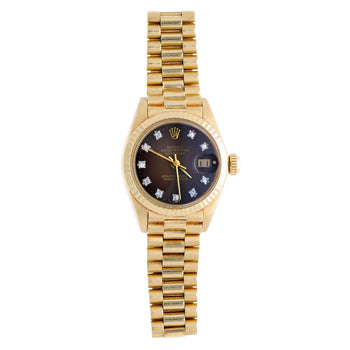 Vintage Rolex 6917 Datejust Presidential 26mm Brown Diamond Dial Gold Watch – Assay Jewelers