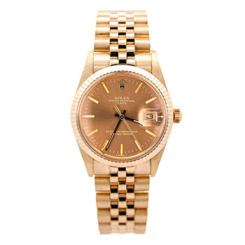 Vintage Rolex OP Date 34mm 14k Gold Champagne Dial Watch – Assay Jewelers