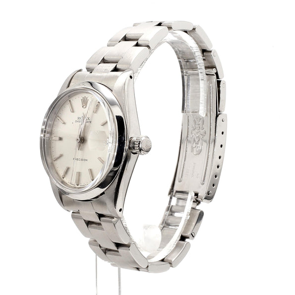 Vintage Rolex Oysterdate Precision 34mm Manual Wind Steel Oyster Bracelet Watch