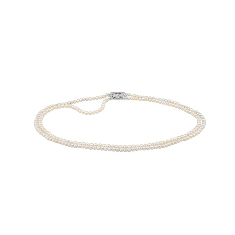 Vintage Tiffany & Co. Signed GIA Certified Natural Saltwater Pearl Two Strand Necklace