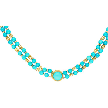 Vintage Turquoise and 14k Gold Bead & Pendant Necklace – Assay Jewelers