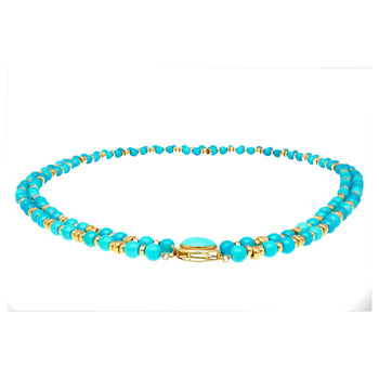 Vintage Turquoise and 14k Gold Bead & Pendant Necklace – Assay Jewelers