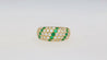 18K Yellow Gold 2 Carat Emerald & Diamond Band Ring