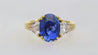 AGL Certified 4.49 Carat Burma No Heat Blue Sapphire and Diamond 3 Stone Ring