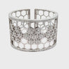 6.5 CTTW Round Cut Diamond Honeycomb Motif 14k White Gold Bangle Bracelet