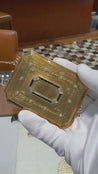 Vintage Art Deco Sapphire and Diamond Ladies Powder Box With Mirror