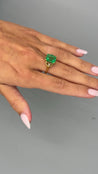Vintage 5 Carat Emerald Square Cut Openwork 14K Gold Solitaire Ring