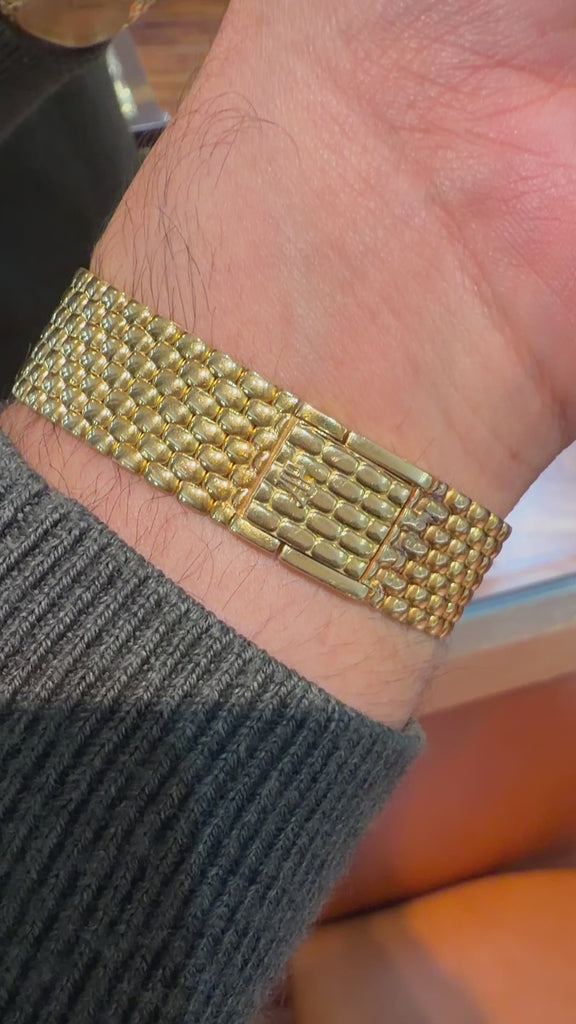 Vintage Audemars Piguet Cobra 18K Gold Diamond Dial Integral Bracelet Watch