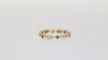 14K Gold Emerald and Lab Diamond Bezel Stacking 3MM Band Wave Ring