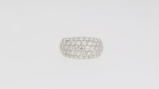 2.51 Carat Diamond Pavé Cluster Band Platinum Ring